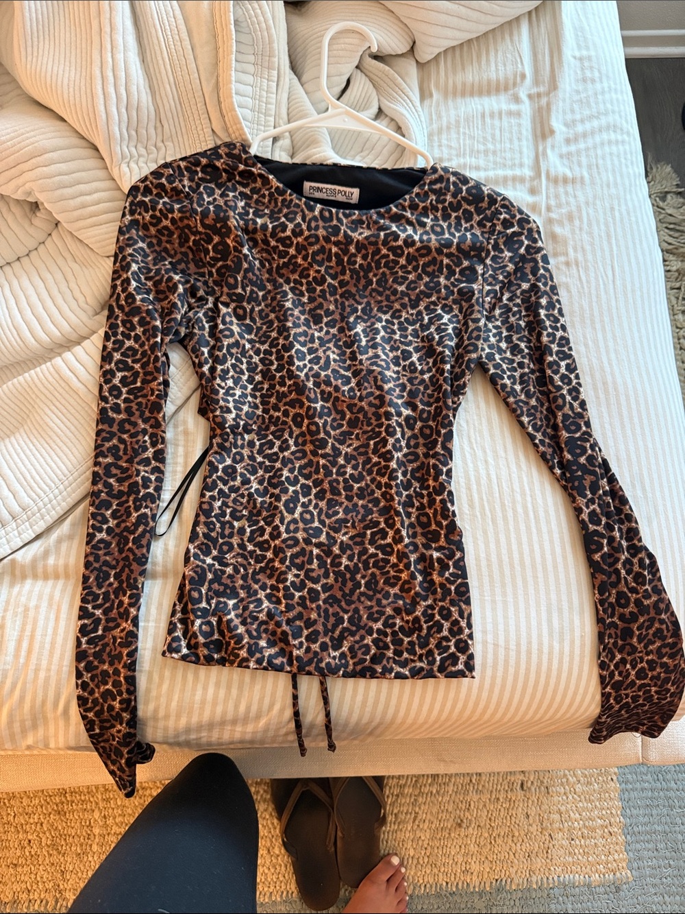 Princess Polly fitted backless leopard cheetah print top size 4